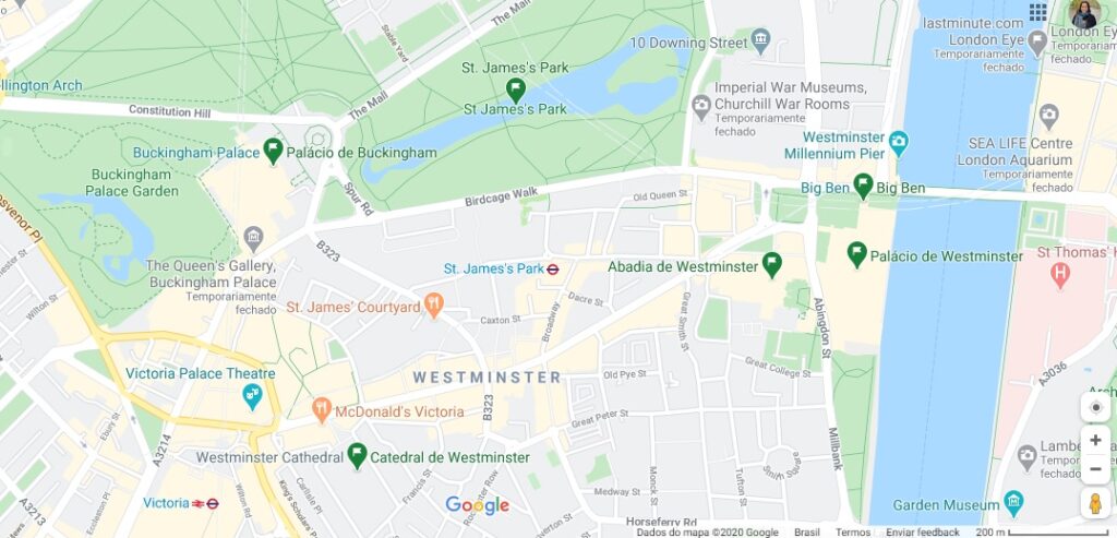 Mapa de Londres - Westminder